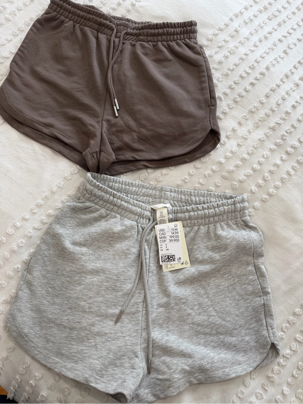H&M Women's Lounge Shorts in Brown and Light Gray